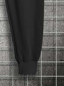Manfinity Hombres Pantalones deportivos con camiseta floral & con estampado de letra japonesa - Multicolor - Ver 3