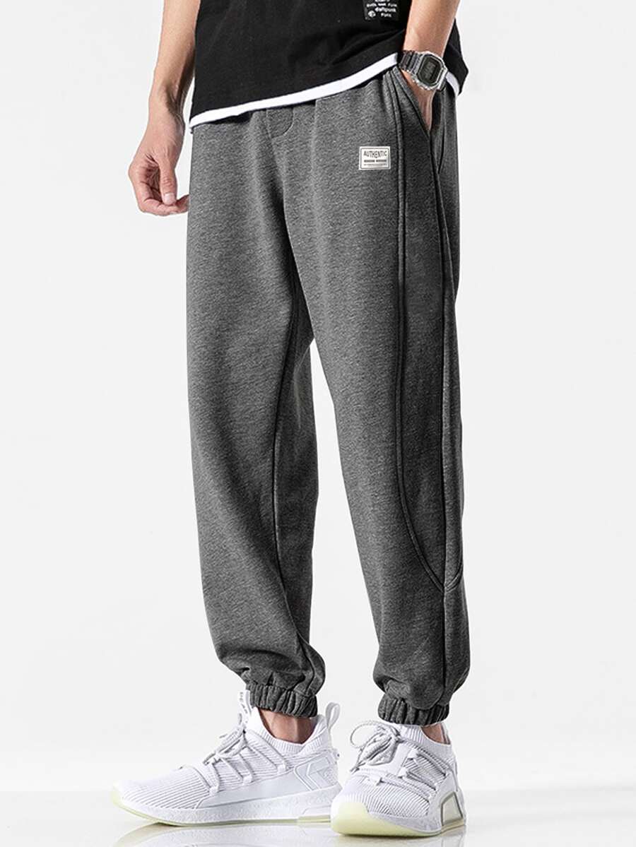 Manfinity Hypemode Pantalones deportivos con bolsillo oblicuo - Gris Oscuro - Ver 1