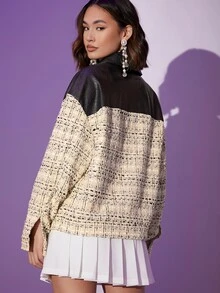 SHEIN Unity Áo khoác ngoài nữ Túi Dây kéo Khối Màu Giải trí - Nhiều màu - Xem 2