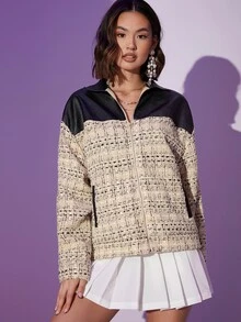 SHEIN Unity Áo khoác ngoài nữ Túi Dây kéo Khối Màu Giải trí - Nhiều màu - Xem 3