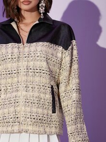 SHEIN Unity Áo khoác ngoài nữ Túi Dây kéo Khối Màu Giải trí - Nhiều màu - Xem 4