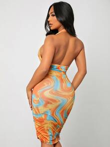 SHEIN SXY Đầm Lộ Lưng Đá hoa Gợi cảm - Nhiều màu - Xem 2