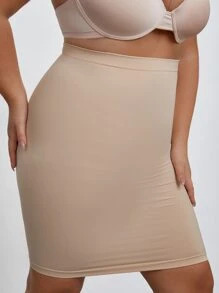 High Waist Shapewear Skirt - Apricot - View 6