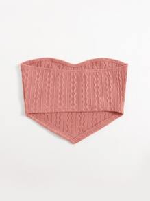 SHEIN EZwear Áo nữ Bất đối xứng màu trơn Giải trí - Bụi hồng - Xem 2