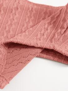 SHEIN EZwear Áo nữ Bất đối xứng màu trơn Giải trí - Bụi hồng - Xem 5