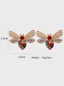 Hoa tai đinh tán trang trí rhinestone Bee - Nhiều màu - Xem 5