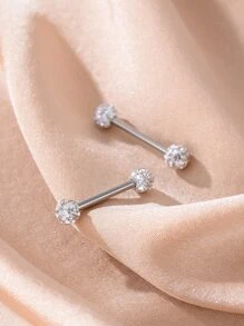 2 piezas Anillo de pezón de decoración de bola redonda