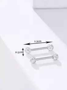 2 piezas Anillo de pezón de decoración de bola redonda