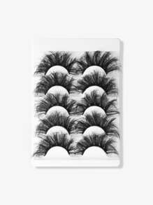 5pairs Volumized False Eyelashes - Black - View 4