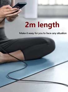 Cáp dữ liệu sạc nhanh 2M Type-C - màu đen - Xem 4