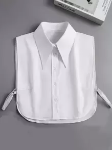 1 chiếc Cổ áo nhọn phóng đại dành cho nữ, Cổ áo giả có thể tháo rời - trắng - Xem 1
