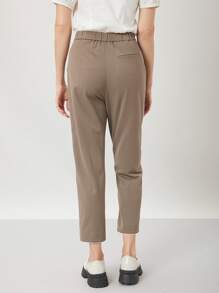 SHEIN EZwear Pantalones rectos viscosa - Marrón Mocha - Ver 2