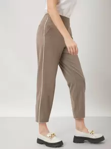 SHEIN EZwear Pantalones rectos viscosa - Marrón Mocha - Ver 6