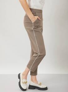 SHEIN EZwear Pantalones rectos viscosa - Marrón Mocha - Ver 10