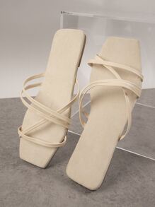 Dép bệt Nữ màu trơn Đúng mốt - Màu be - Xem 2