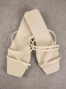 Dép bệt Nữ màu trơn Đúng mốt - Màu be - Xem 4