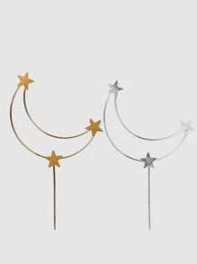 2入組月亮形狀蛋糕裝飾