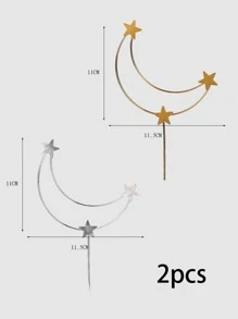 2入組月亮形狀蛋糕裝飾