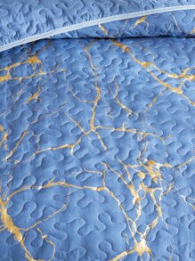 Khăn trải giường hoa văn đá cẩm thạch - Màu xanh lam - Xem 2