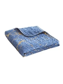 Khăn trải giường hoa văn đá cẩm thạch - Màu xanh lam - Xem 5