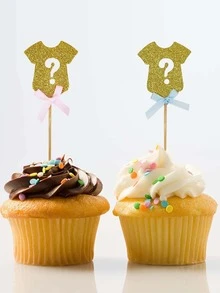 12pcs Clothes Shaped Cake Topper - Gold - View 5