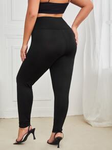 SHEIN LUNE 加宽腰部纯色紧身裤