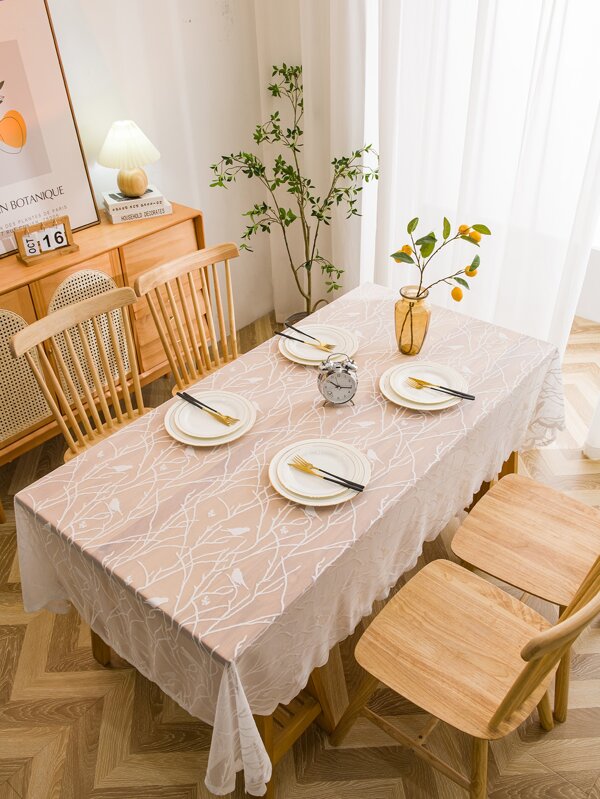 Tree Branch Embroidery Tablecloth Shein Eur Tree Branch Embroidery Tablecloth, Tree Branch Tablecloth