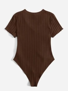 SHEIN EZwear Große Größen Lässig Braun Bodysuit für Sommer