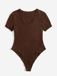 SHEIN EZwear Große Größen Lässig Braun Bodysuit für Sommer
