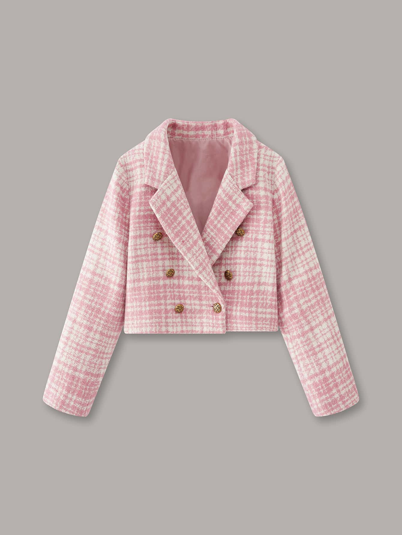 Niñas Abrigo de cuadros con botones corto - Multicolor - Ver 1