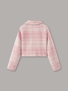 Niñas Abrigo de cuadros con botones corto - Multicolor - Ver 2