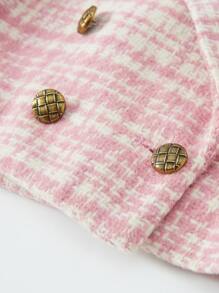 Niñas Abrigo de cuadros con botones corto - Multicolor - Ver 4