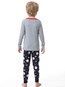 Toddler Boys Christmas Print PJ Set - Multicolor - View 2