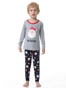 Toddler Boys Christmas Print PJ Set - Multicolor - View 1