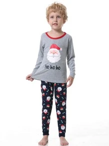Toddler Boys Christmas Print PJ Set - Multicolor - View 3