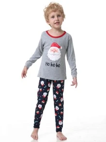 Toddler Boys Christmas Print PJ Set - Multicolor - View 4