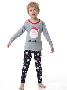 Toddler Boys Christmas Print PJ Set - Multicolor - View 5