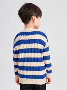 SHEIN Toddler Boys Colourblock Drop Shoulder Cardigan - Multicolor - View 2