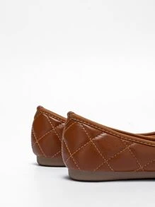 2025 Autumn Women's Elegant Brown Butterfly Decorated Square Toe Slip-On Ballet Flats With Bow Tie Valentines - Brown - View 6