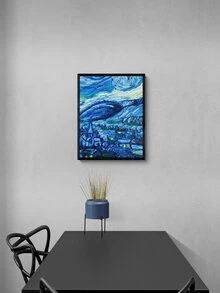 1張藍色小鎮風景防水防曬無框畫 - 彩色 - 查看 5