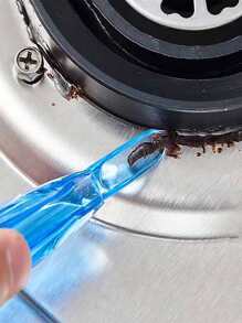 1pc Crevice Dirt Cleaning Tool, Simple ABS Gas Stove Cleaning Squeegee For Kitchen - Blue - View 1