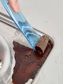 1pc Crevice Dirt Cleaning Tool, Simple ABS Gas Stove Cleaning Squeegee For Kitchen - Blue - View 4