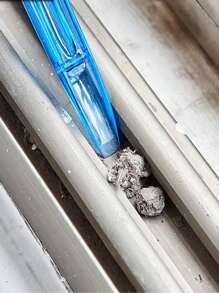 1pc Crevice Dirt Cleaning Tool, Simple ABS Gas Stove Cleaning Squeegee For Kitchen - Blue - View 3