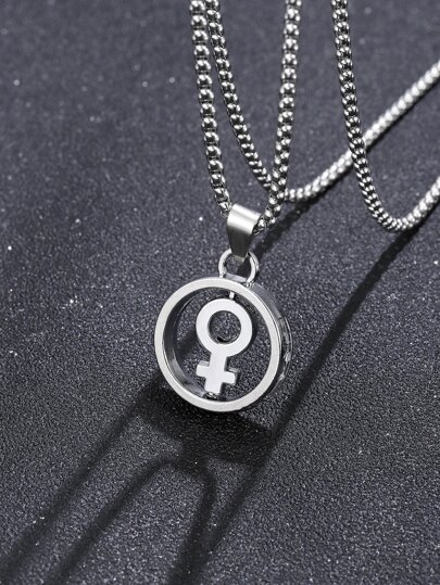 時尚流行男士幾何吊墜項鍊合金，適合珠寶禮物和時尚外觀