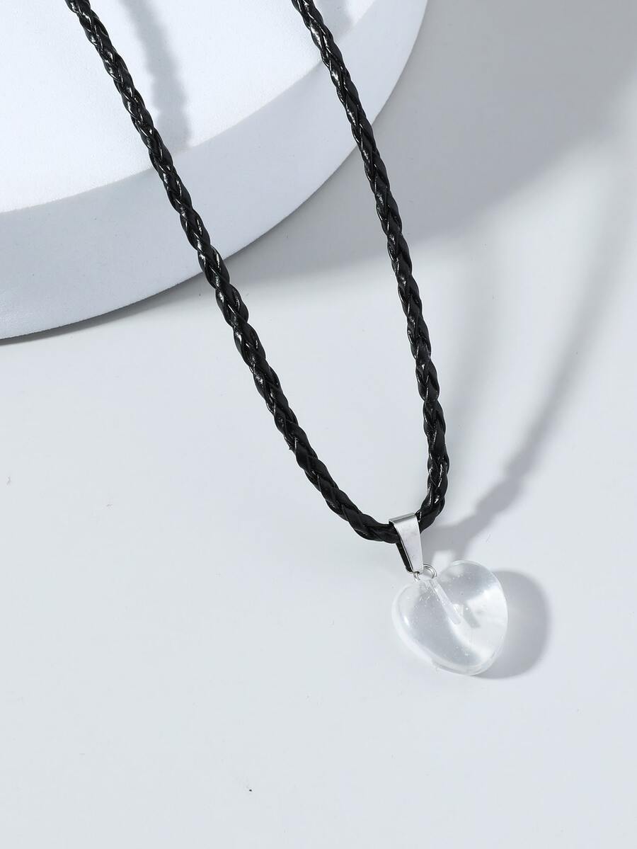 男士愛心掛飾項鍊 - 彩色 - 查看 1