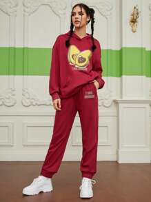 Tobefonseca Slant Pocket Slogan Embroidery Joggers - Burgundy - View 4
