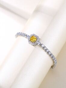 幾何方晶鋯石裝飾手環 - 彩色 - 查看 2