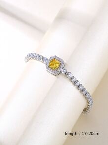 幾何方晶鋯石裝飾手環 - 彩色 - 查看 3