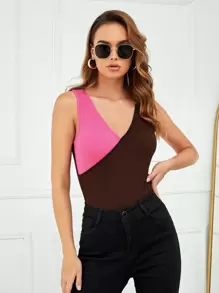 Norah Buhairi Top tank tejido de canalé de color combinado - Multicolor - Ver 1