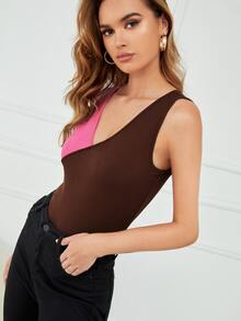 Norah Buhairi Top tank tejido de canalé de color combinado - Multicolor - Ver 5